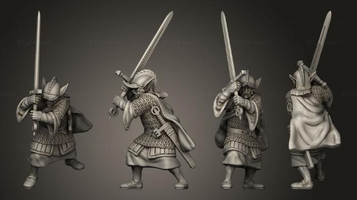 Military figurines (Infantry Elfs Gallowglass 01, STKW_8030) 3D models for cnc