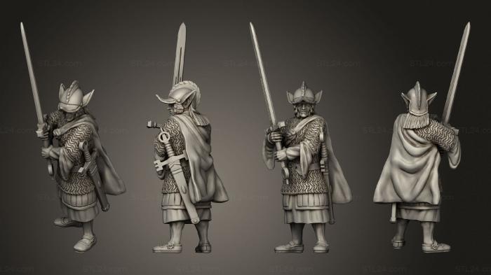 Military figurines (Infantry Elfs Gallowglass 06, STKW_8035) 3D models for cnc