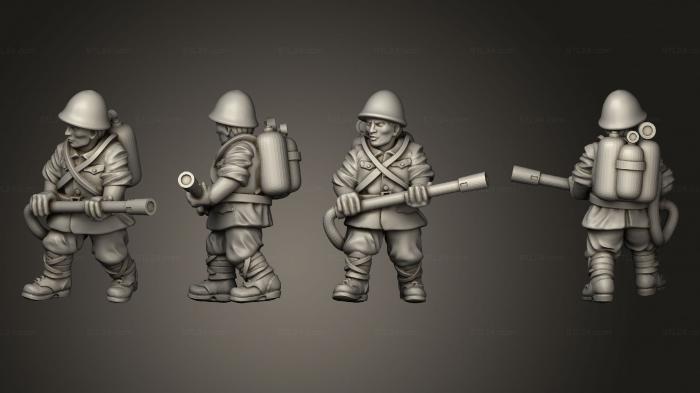 Military figurines (INFANTRY FLAMETHROWER B, STKW_8039) 3D models for cnc