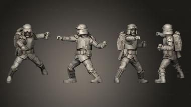 Military figurines infantry grenadier backpack 3d model
