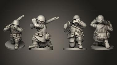 Military figurines INFANTRY OBSERVER A BASE 3d model