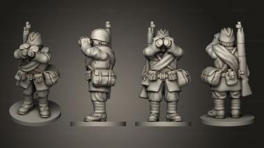 Military figurines INFANTRY OBSERVER B BASE 3d model