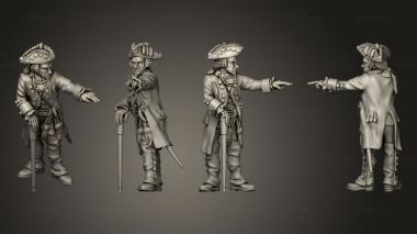 Military figurines infantry officers 2 3d model