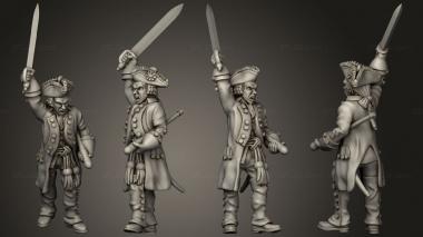 Military figurines infantry officers 3d model