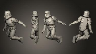 Military figurines injury pose 3 3d model