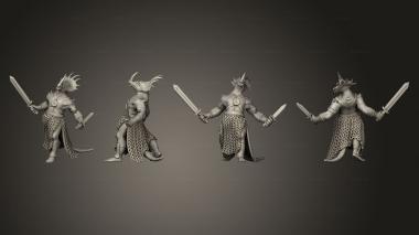 Military figurines inosaur Tribe Warrior Swords 3d model