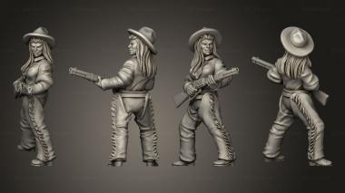 Military figurines Join or Die WOMAN GUNSLINGER 01 3d model