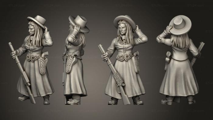 Military figurines (Join or Die WOMAN GUNSLINGER 06, STKW_8427) 3D models for cnc