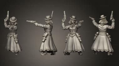 Military figurines Join or Die WOMAN GUNSLINGER 07 3d model