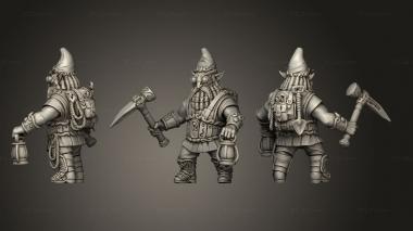 Military figurines Kit II Hat Pickaxe and Lantern 3d model