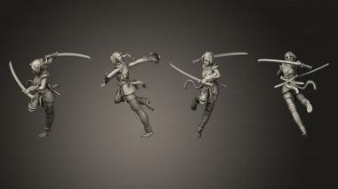 Military figurines Kunoichi Running 3d model