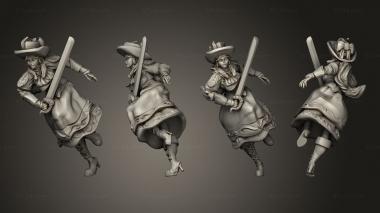 Military figurines Lady Roseheart Attacking 3d model