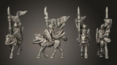 Military figurines light cavalry banner 1 2 3d model