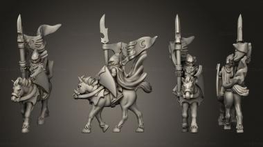 Military figurines light cavalry banner 1 3d model