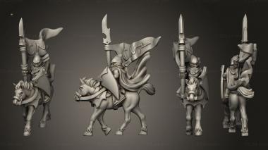 Military figurines light cavalry banner 2 3d model