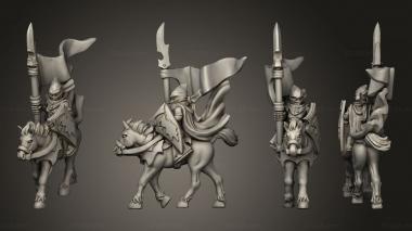 Military figurines light cavalry blank banner 2 3d model