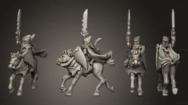 Military figurines light cavalry champion 2 3d model