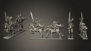 Military figurines light cavalry command 1 3d model