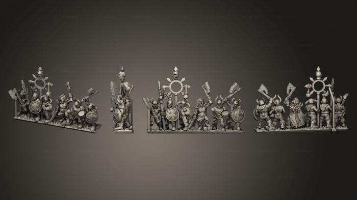 Military figurines (light infantry c 2 standard 1, STKW_8983) 3D models for cnc