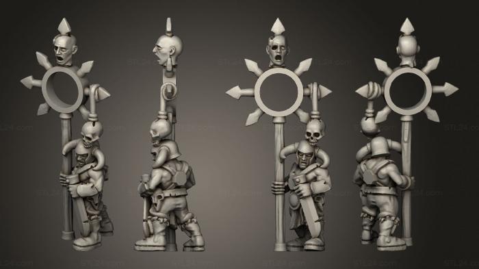 Military figurines (light infantry standard 1, STKW_8989) 3D models for cnc