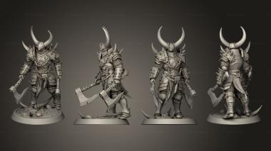 Military figurines Light Soldier Dual Axe Chief 3d model