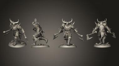 Military figurines Light Soldier Dual Axe Run 3d model