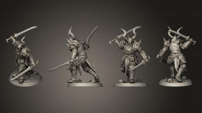Military figurines (Light Soldier Dual Sword Attack, STKW_9031) 3D models for cnc