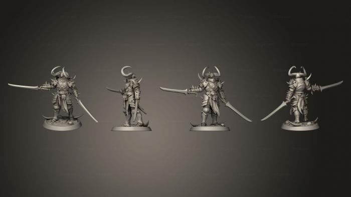 Military figurines (Light Soldier Dual Sword Chief, STKW_9033) 3D models for cnc