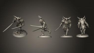Military figurines Light Soldier Dual Sword Run 3d model
