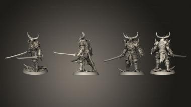 Military figurines Light Soldier Dual Sword Stand 3d model