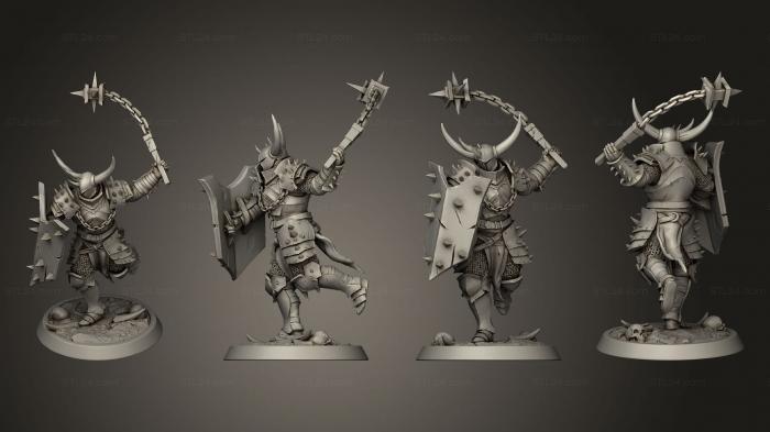 Military figurines (Light Soldier Flail Run, STKW_9039) 3D models for cnc