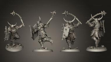 Military figurines Light Soldier Flail Run 3d model