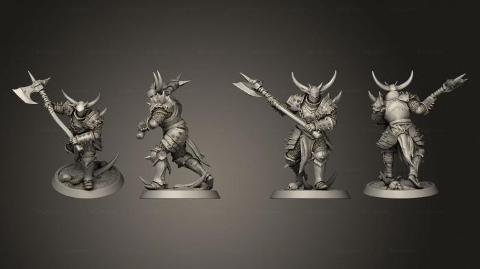 Military figurines (Light Soldier Great Axe Attack, STKW_9042) 3D models for cnc