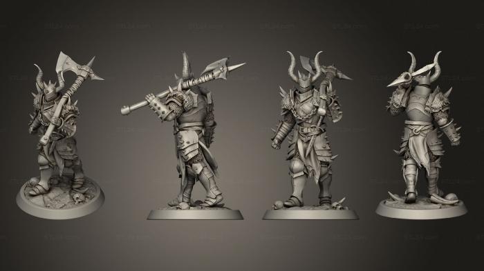 Military figurines (Light Soldier Great Axe Walk, STKW_9045) 3D models for cnc
