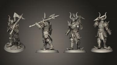 Military figurines Light Soldier Great Axe Walk 3d model