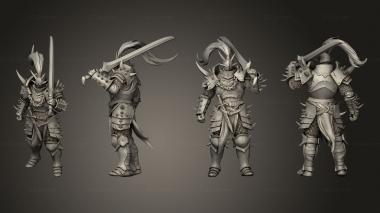 Military figurines Light Soldier Sword Stand 3d model