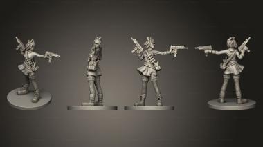 Military figurines Lily w Base 3d model