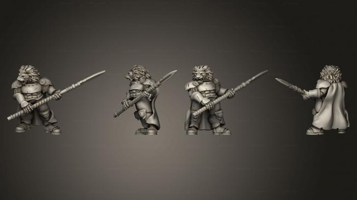 Military figurines (Lion Knight Spears 01, STKW_9085) 3D models for cnc