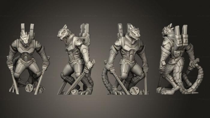Military figurines (Lizard Alien Fighter Based, STKW_9096) 3D models for cnc