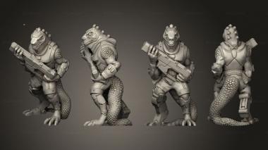 Military figurines Lizard Alien Soldier Unbased 3d model