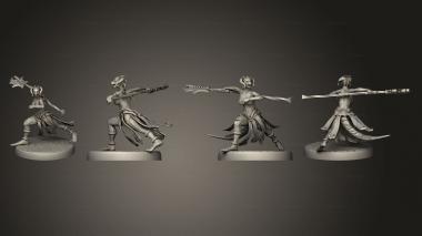 Military figurines Lizard Folk Brood Guard Attack 3d model