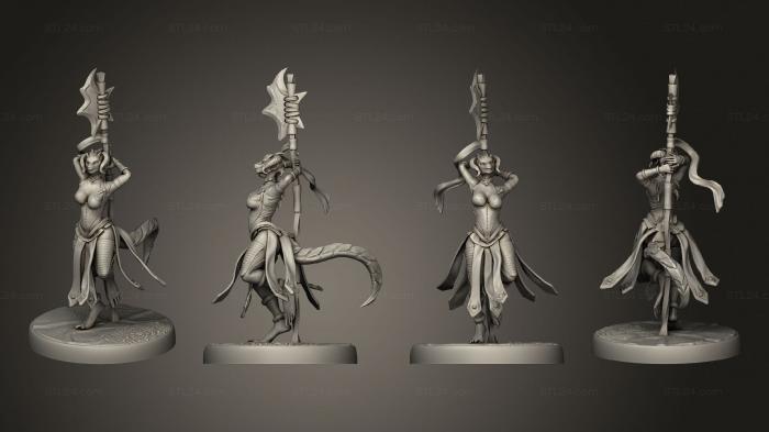 Military figurines (Lizard Folk Brood Guard Lance, STKW_9099) 3D models for cnc