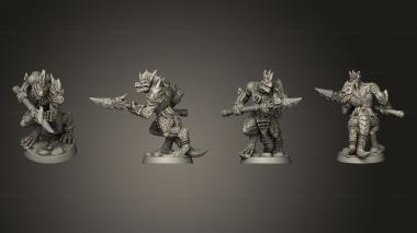 Military figurines Lizardfolk 2 Spear 3d model