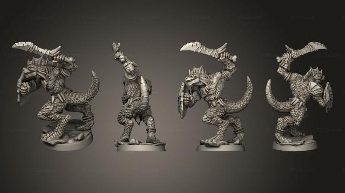 Military figurines (Lizardfolk 4 Sword, STKW_9105) 3D models for cnc