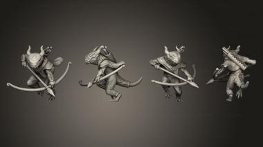 Military figurines Lizardfolk Archer 3d model
