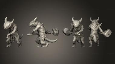 Military figurines Lizardfolk Hammer 3d model