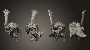 Military figurines Lizardman A Kit I Fur Cloak Greatblade 3d model