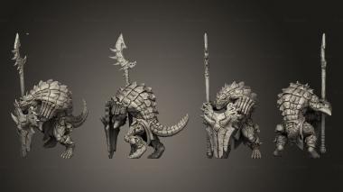 Military figurines Lizardman A Kit II Spear Tower Shield 3d model