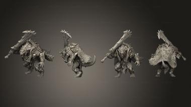 Military figurines Lizardman D Kit I Fur Cloak Greatblade 3d model