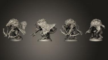 Military figurines Lizardman E Kit I Cloak Bow Arrows 3d model